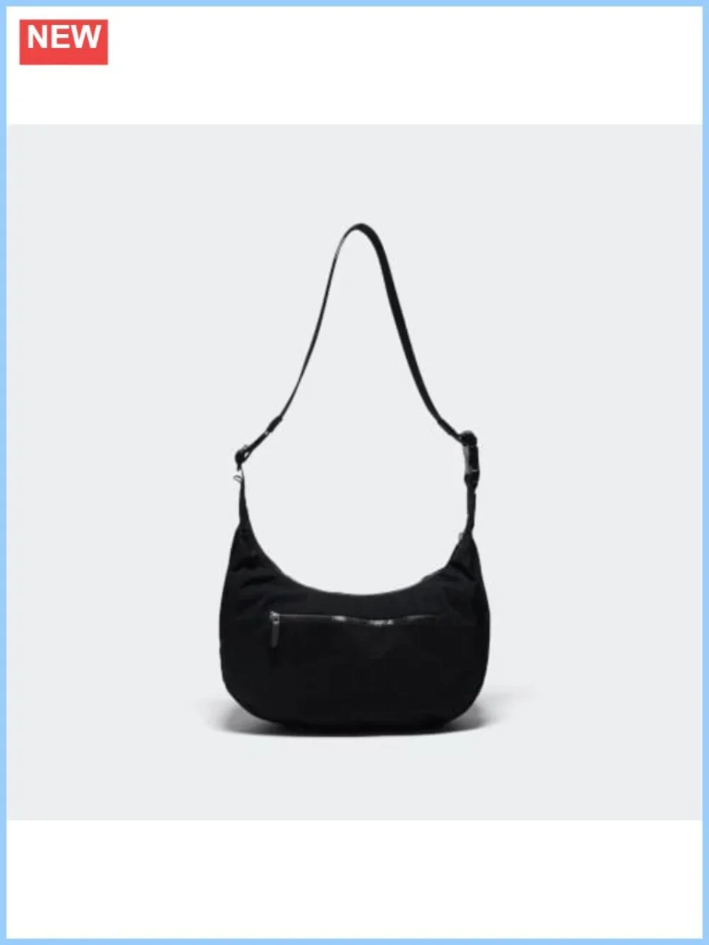 Washed Crinkle Nylon Crescent Crossbody Bag Women Quick-Release Strap